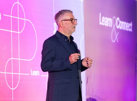 man giving presentation